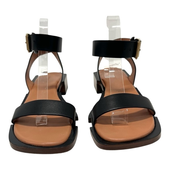 Simkhai Turner Black Leather Block Heel Minimalist Sandals Women’s 39 - Picture 4 of 15